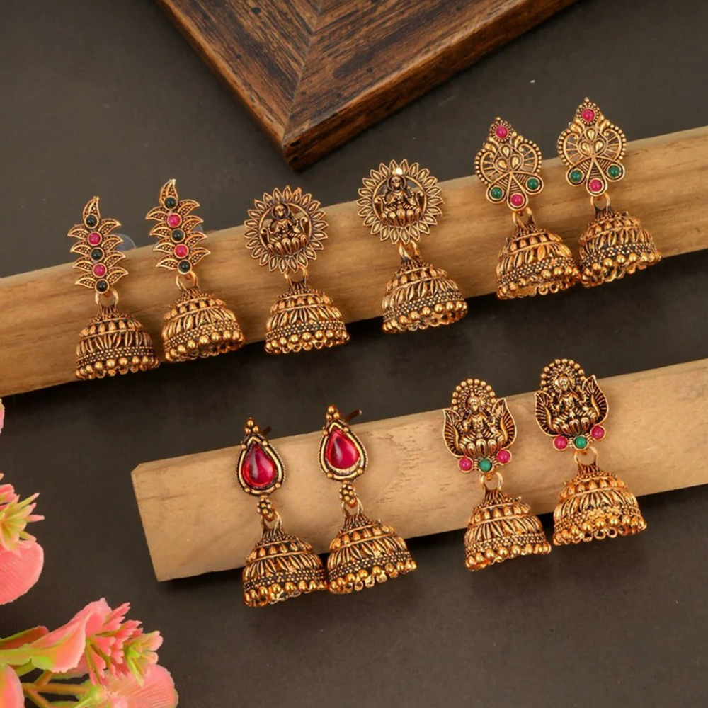 Traditional Gold Plated 5Set Jhumka