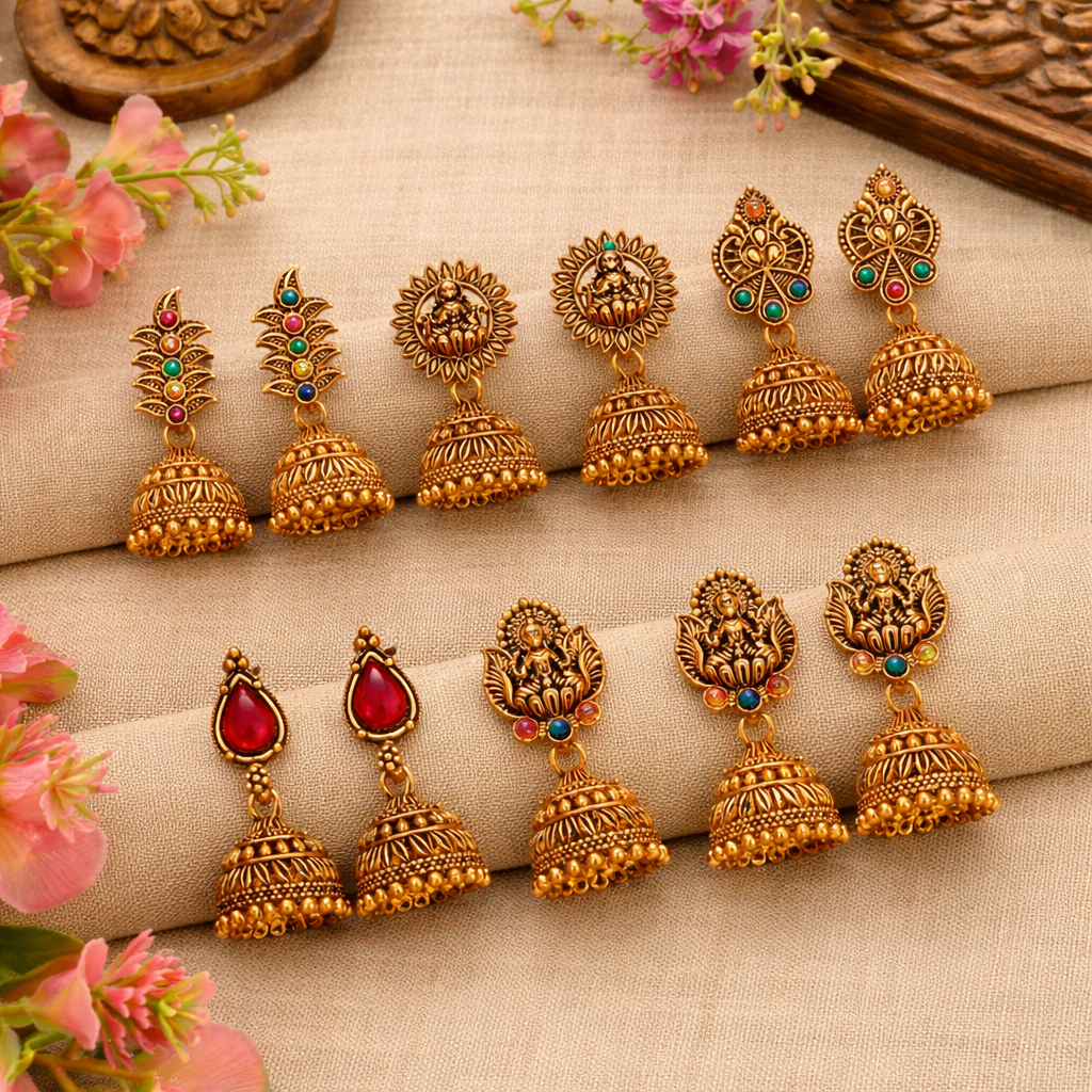 Traditional Gold Plated 5Set Jhumka