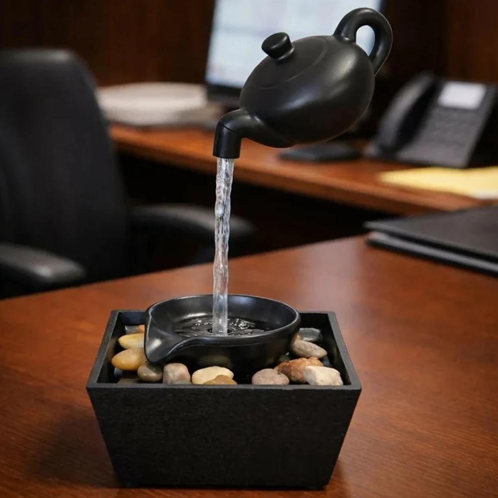 Water Fountain with Floating Teacup