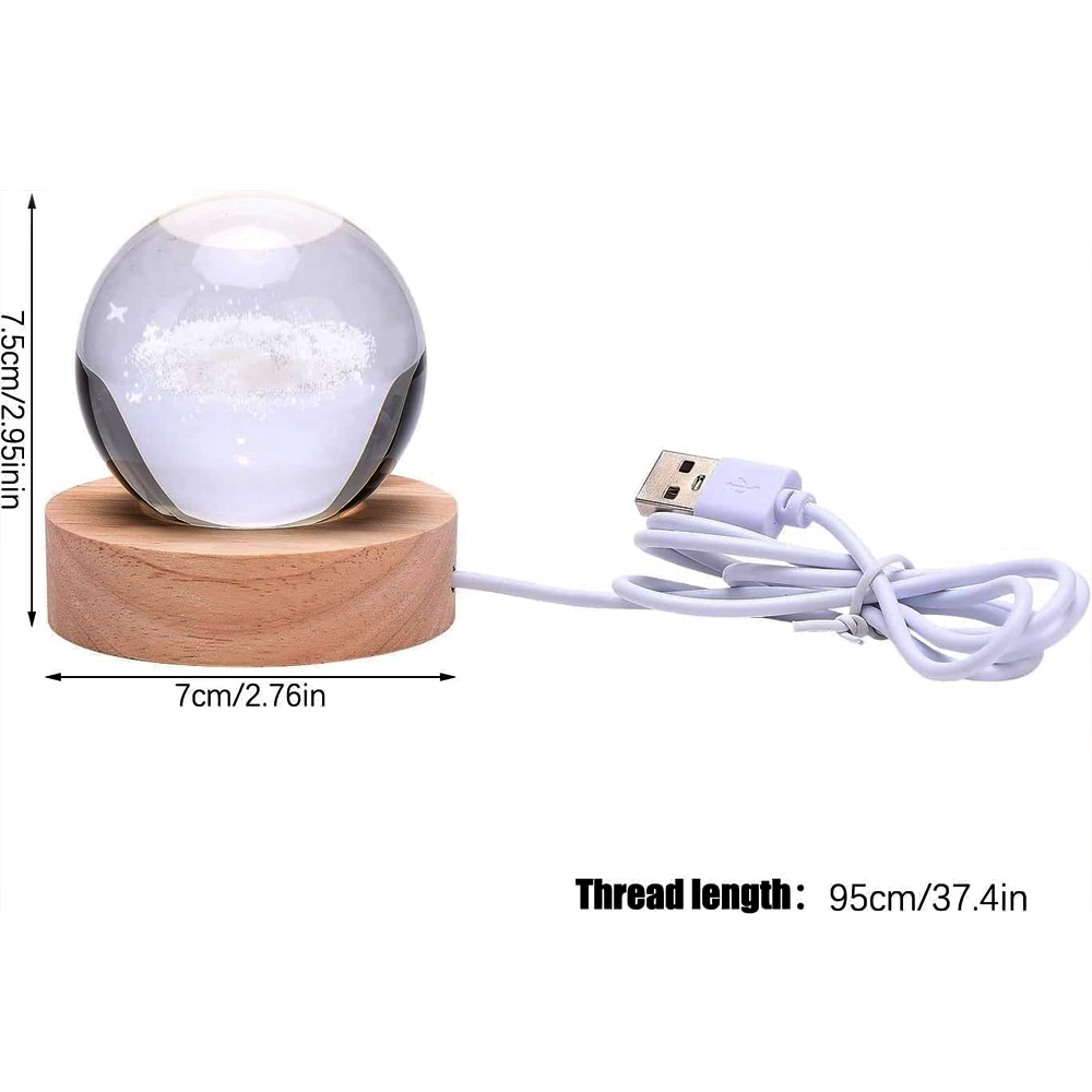 3D Crystal Glass Night Lamp Radha Krishna