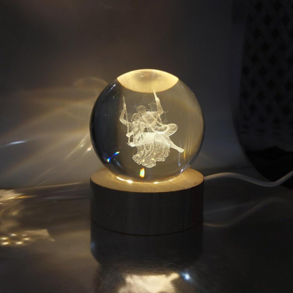 3d Crystal Glass Night Lamp Radha Kirshna