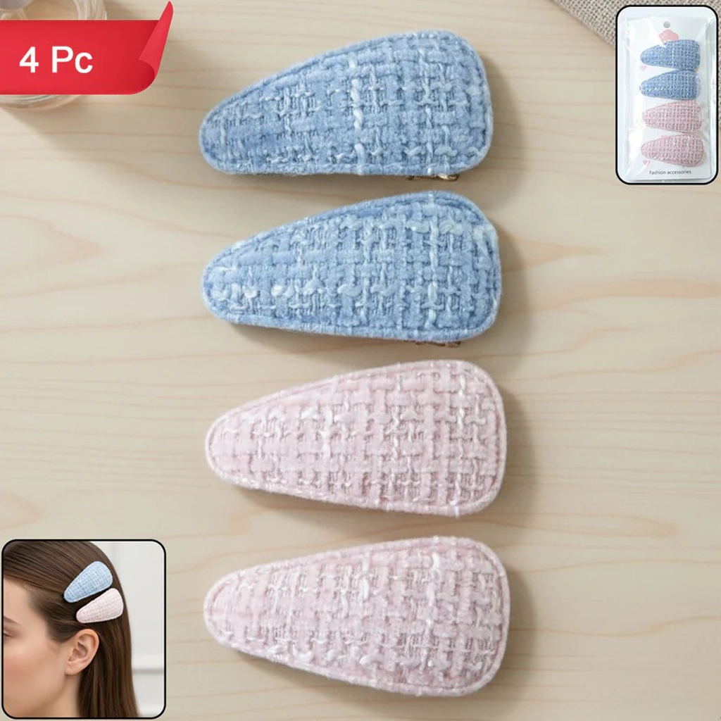 Fabric Snap Hair Clips Set