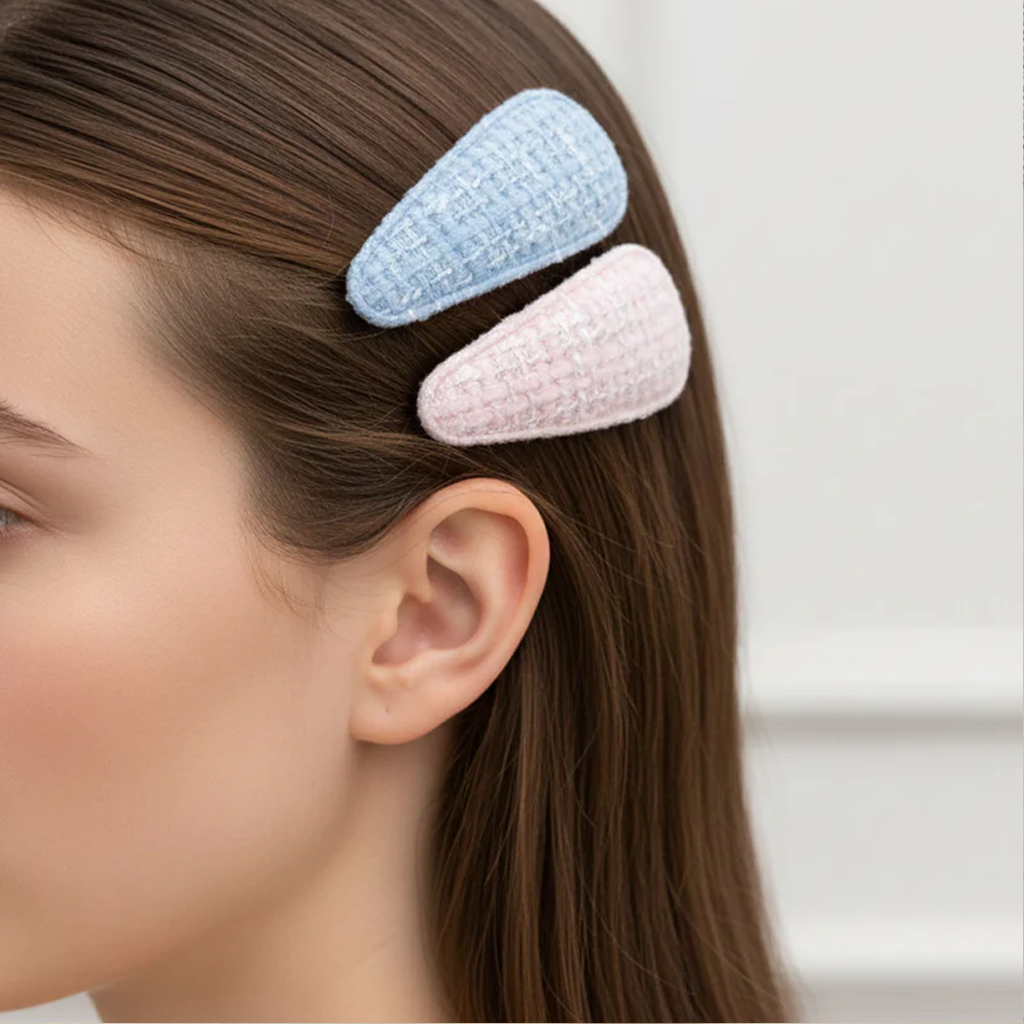 Fabric Snap Hair Clips Set