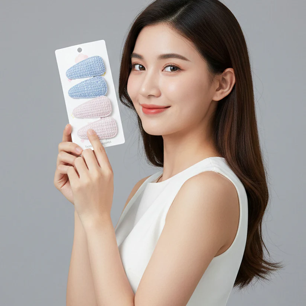 Fabric Snap Hair Clips Set