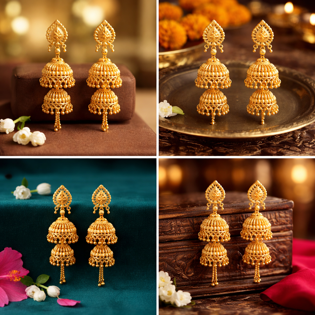 Gold Plated Jhumka Earrings