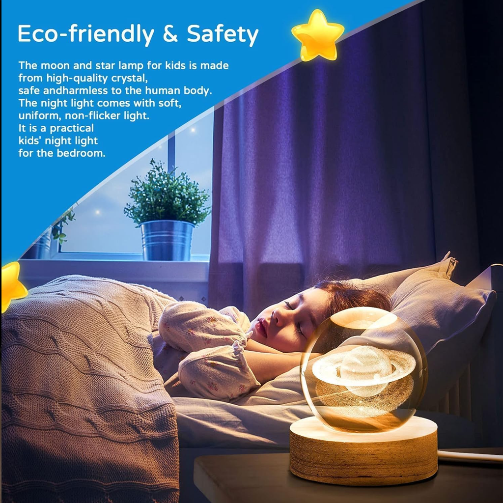3D Crystal Moon Light Lamp