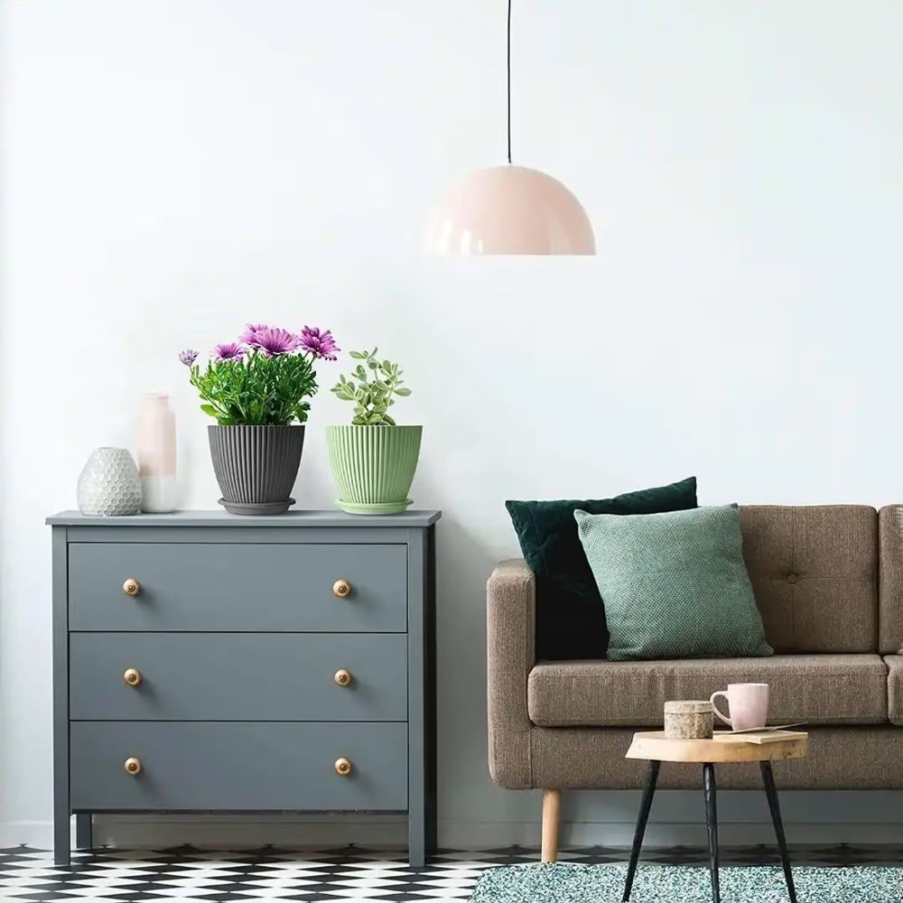 Colored Flowerpot with Tray 5 Pcs.