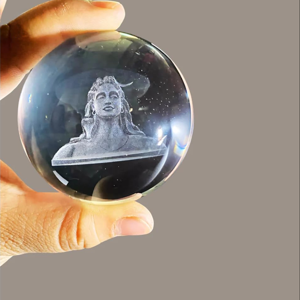3D Crystal Glass Shiva Night Lamp