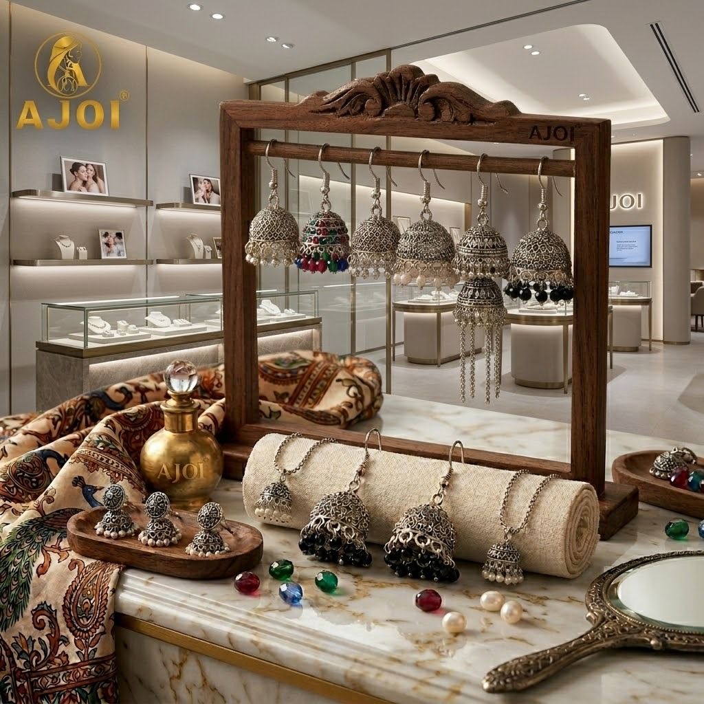 Silver Plated jhumka Earrings 3Pairs