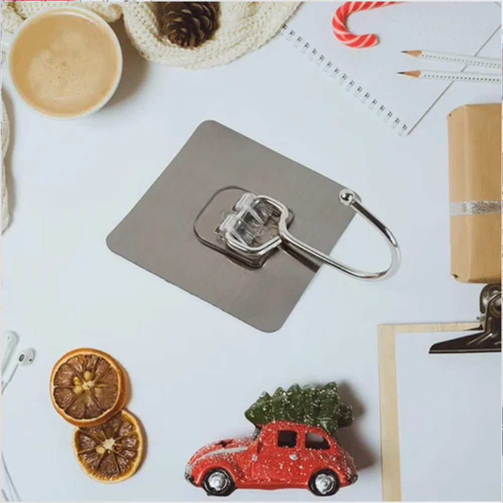 Large Stainless Steel Self Adhesive Wall Hooks 5Pcs.